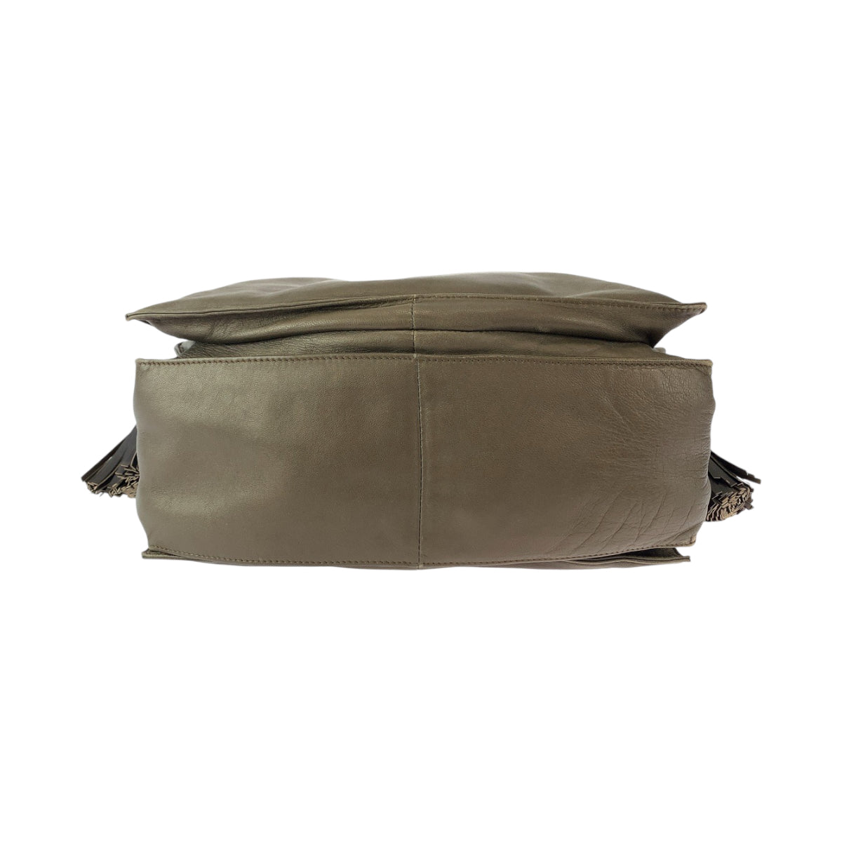 LOEWE Shoulder Bag leather Brown Silver Metal Shoulder Bag Crossbody Pochette Flamenco Anag Lamb Women Used Authentic