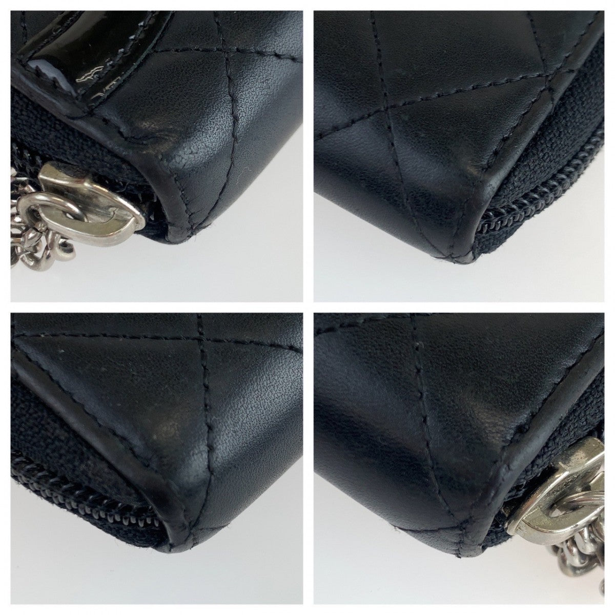 CHANEL Long Wallet Purse lambskin Black SilverMetal Cambon line COCO Mark