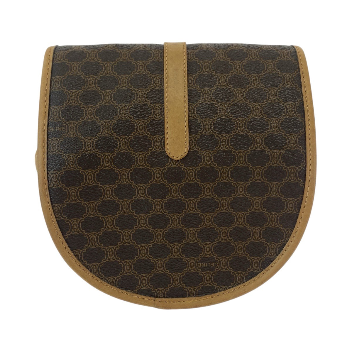 CELINE Shoulder Bag PVC, Leather Brown Crossbody Mini Shoulder Bag Pochette Macadam Women Used Authentic
