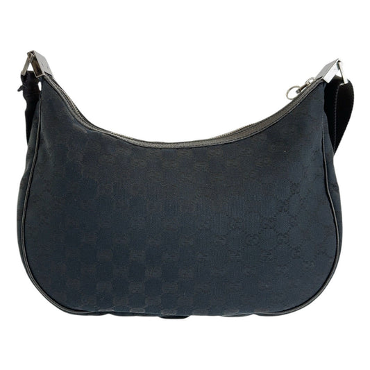 GUCCI Shoulder Bag 122790 GG canvas Black SilverMetal Crossbody Shoulder Bag Women Used Authentic