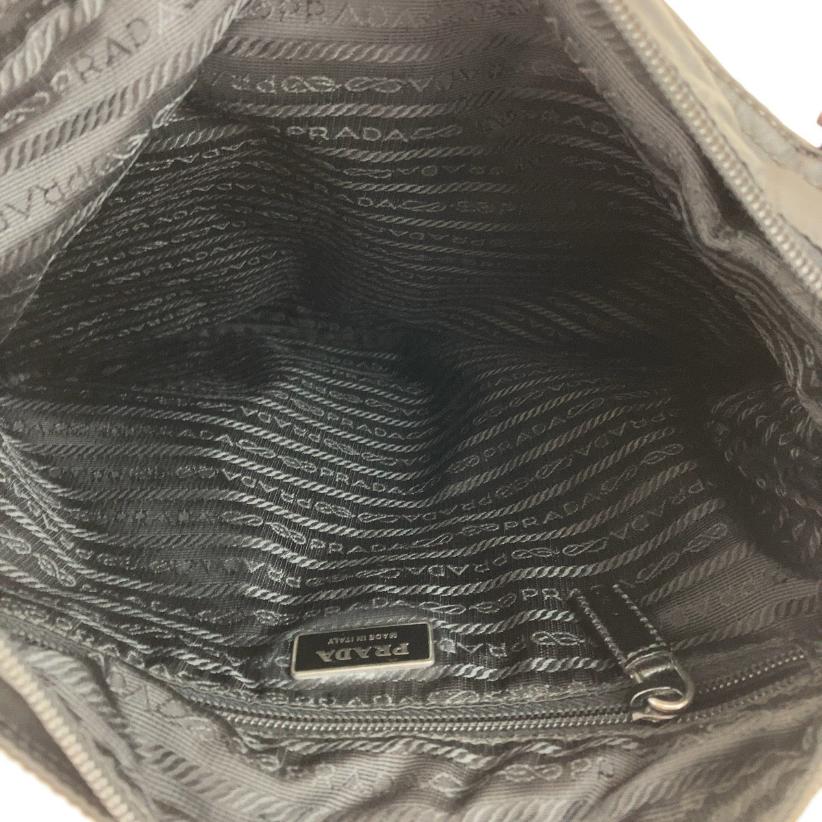 PRADA Shoulder Bag Nylon Black SilverMetal Crossbody Shoulder Bag Messenger Bag Test Triangle With logo mens Used Authentic