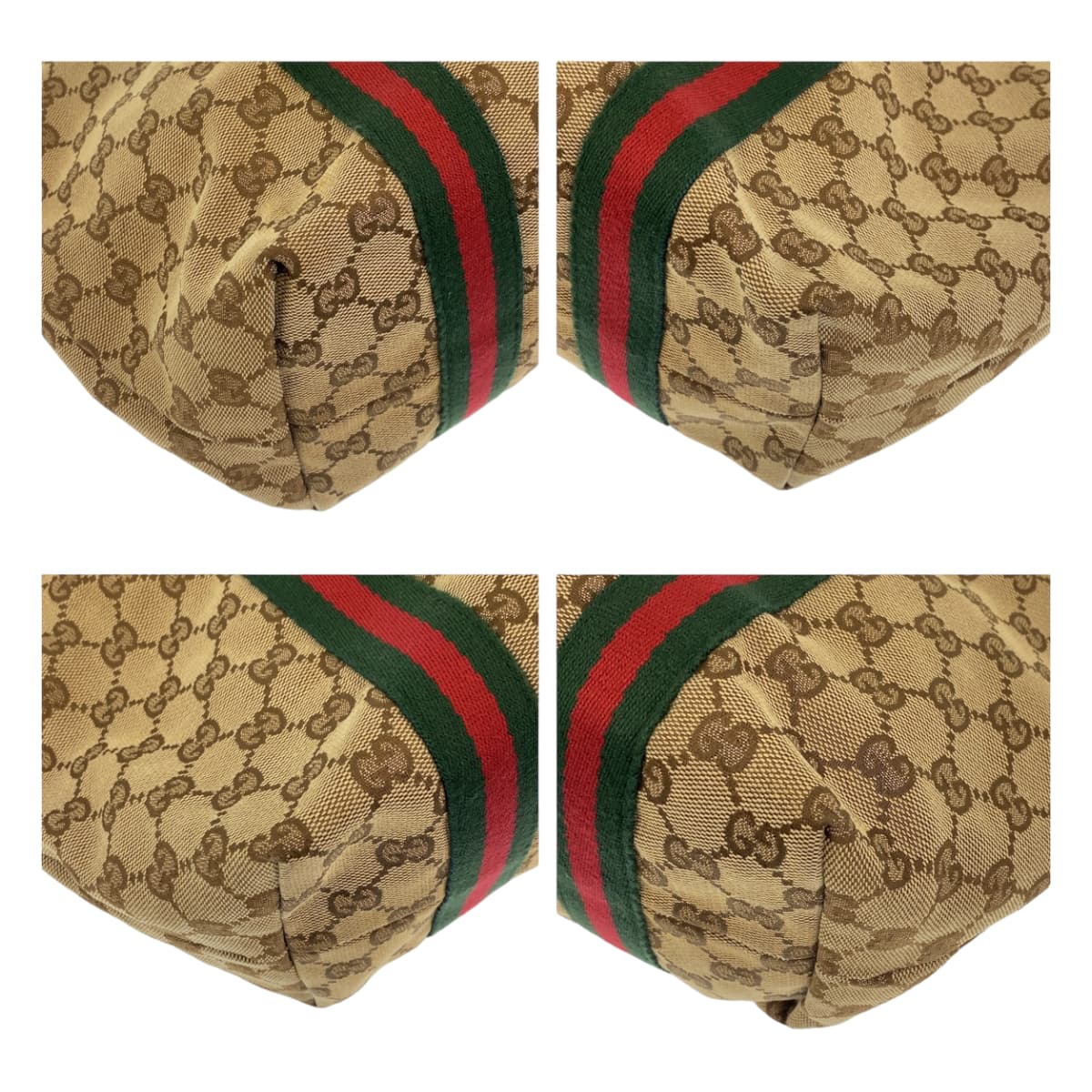GUCCI Tote Bag 137396 GG canvas Beige multicolor Tote Bag Shoulder Bag Sherry line Women Used Authentic
