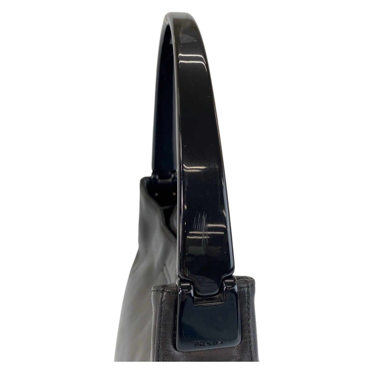 PRADA Shoulder Bag Leather, Plastic black Shoulder Bag Women Used Authentic