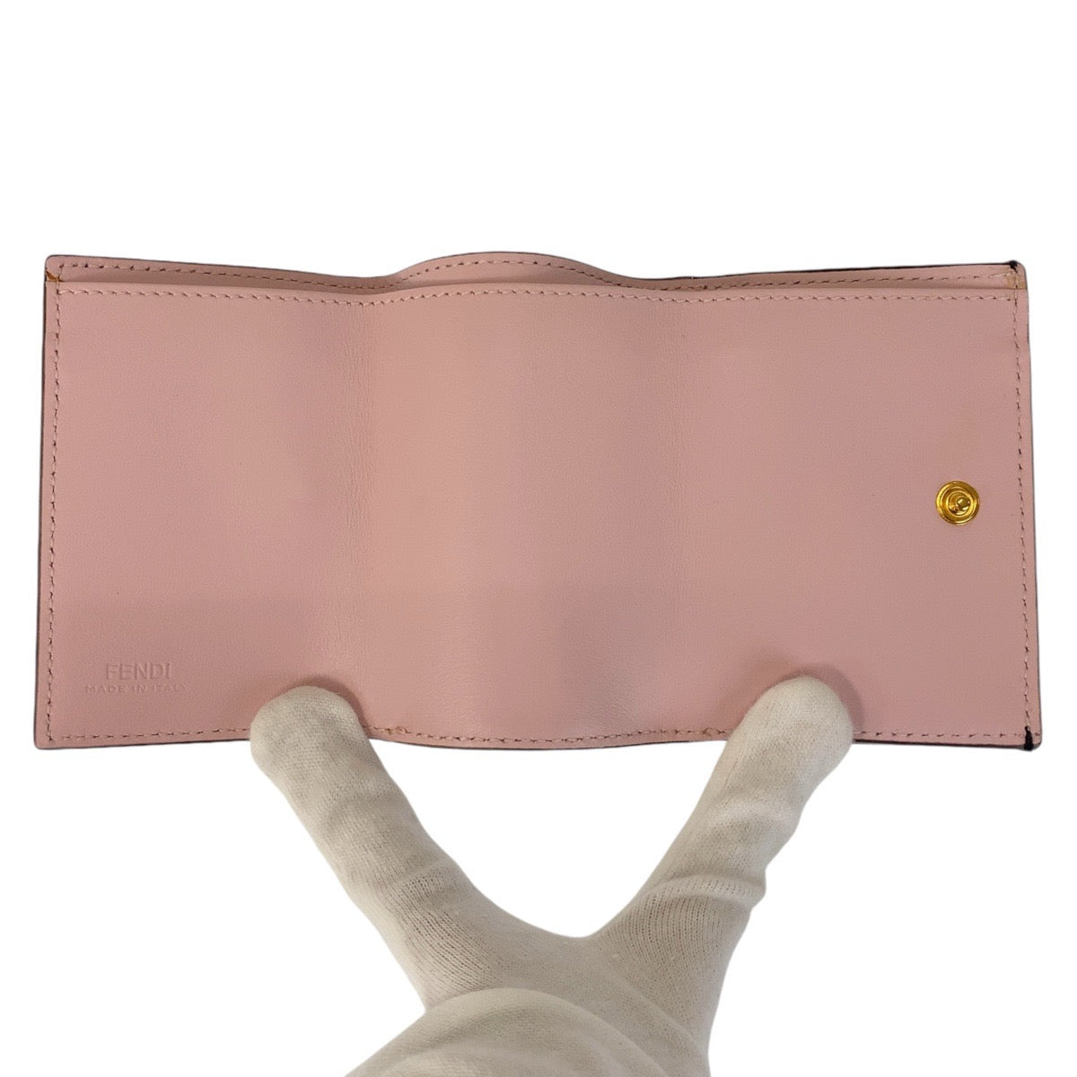 FENDI Tri-fold wallet leather Brown Folding wallet Compact wallet ZUCCA F IS FENDI Women Used Authentic