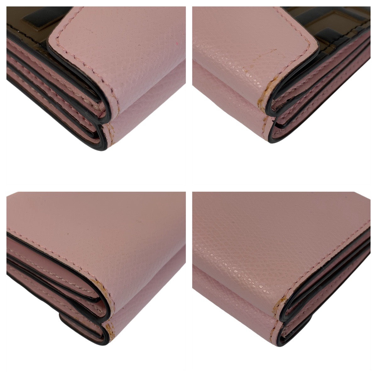FENDI Tri-fold wallet leather Brown Folding wallet Compact wallet ZUCCA F IS FENDI Women Used Authentic