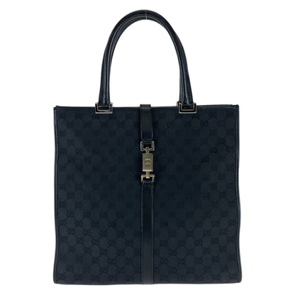 GUCCI Tote Bag 002 1064 GG canvas, leather black Tote Bag handbag Jackie Women Used Authentic