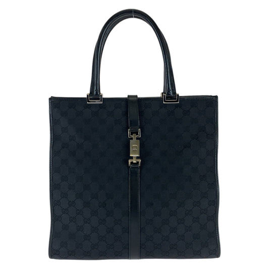 GUCCI Tote Bag 002 1064 GG canvas, leather black Tote Bag handbag Jackie Women Used Authentic