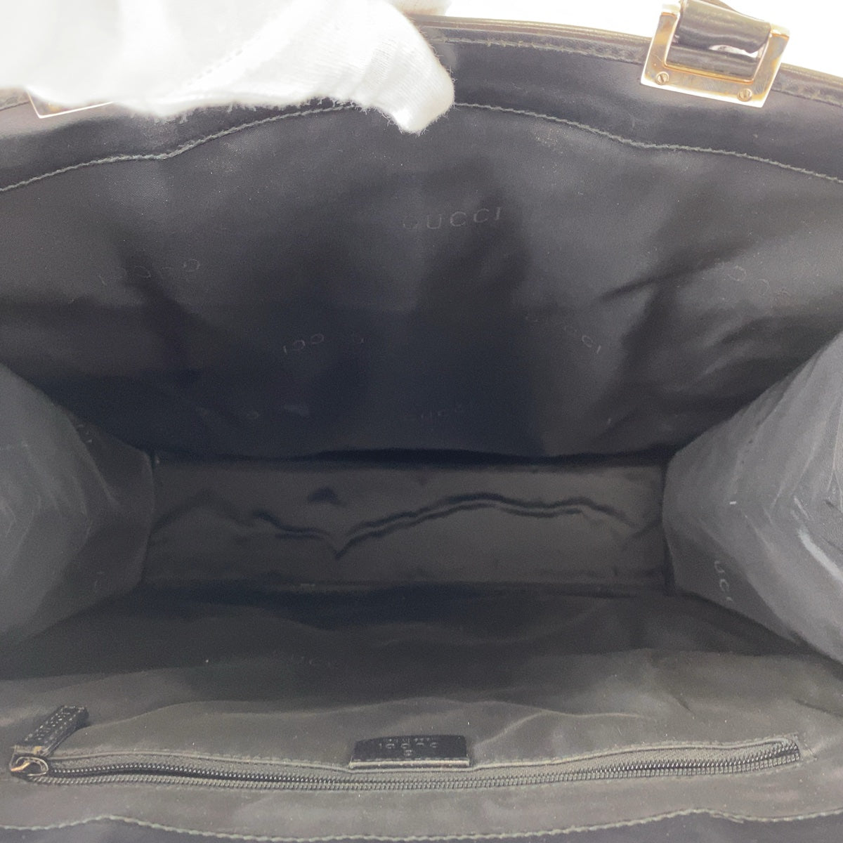 GUCCI Tote Bag 002 1064 GG canvas, leather black Tote Bag handbag Jackie Women Used Authentic