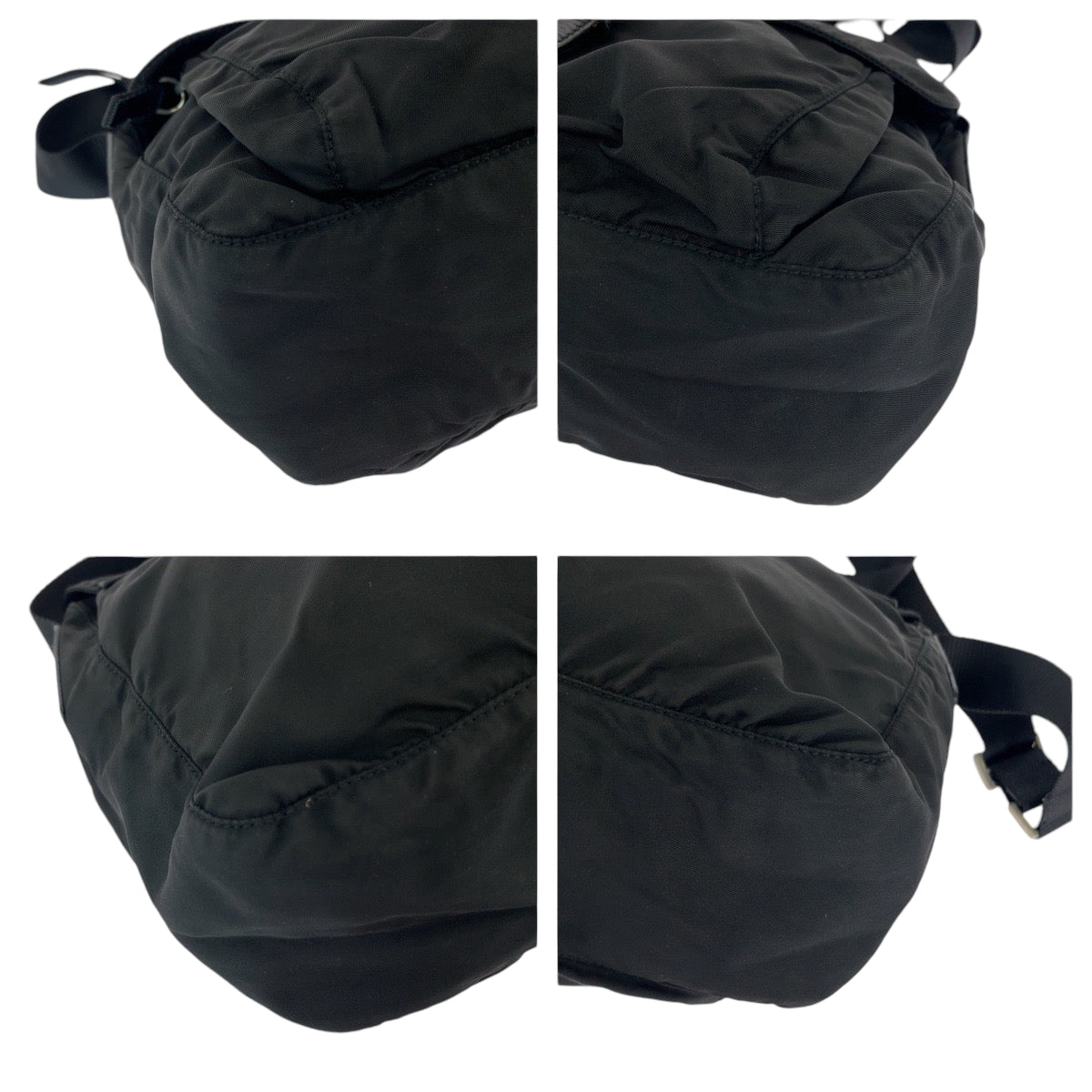 PRADA Shoulder Bag Nylon black Shoulder Bag Messenger bag Test Triangle With logo mens Used Authentic