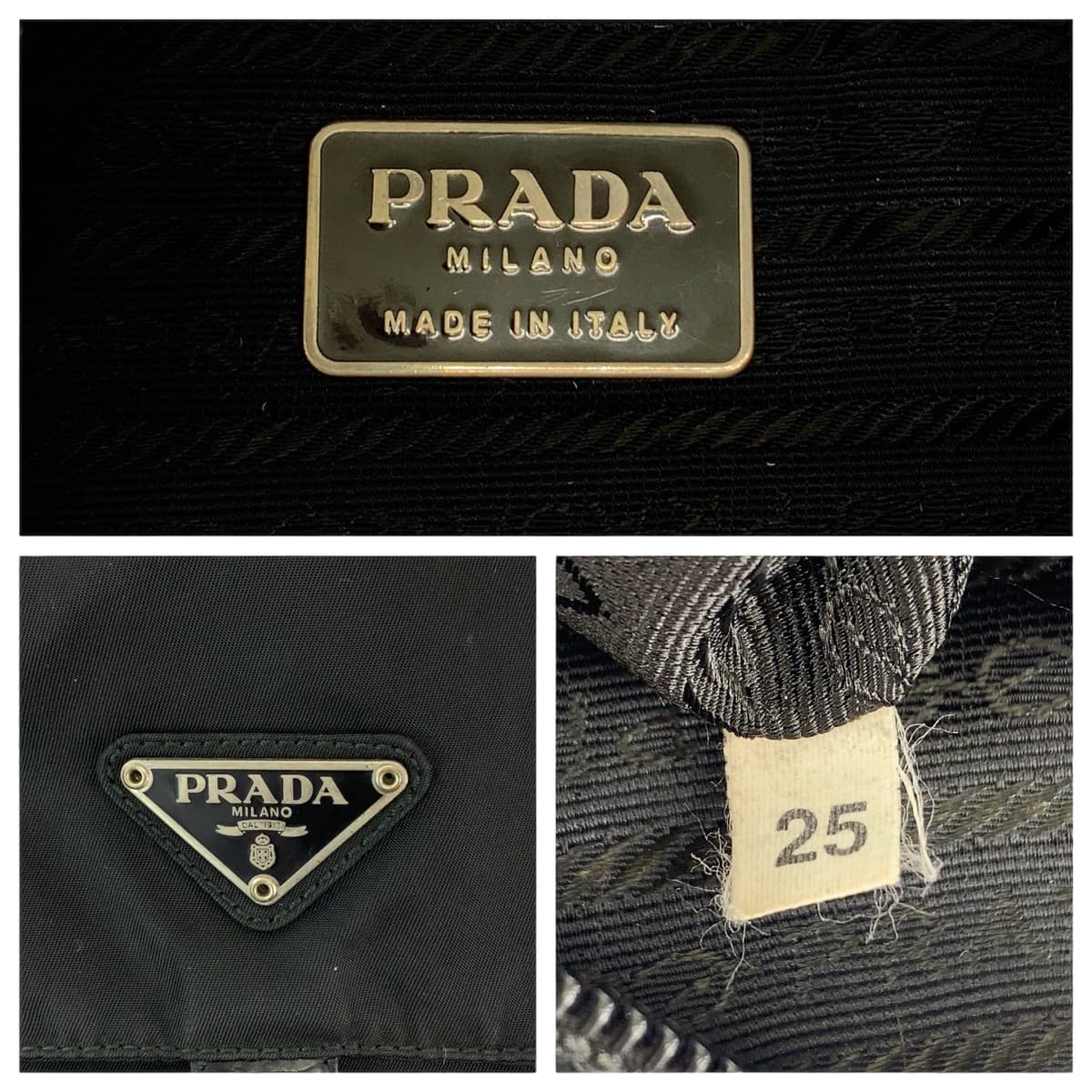 PRADA Shoulder Bag Nylon black Shoulder Bag Messenger bag Test Triangle With logo mens Used Authentic