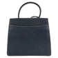 LOEWE Handbag leather Navy Handbag Barcelona Women Used Authentic