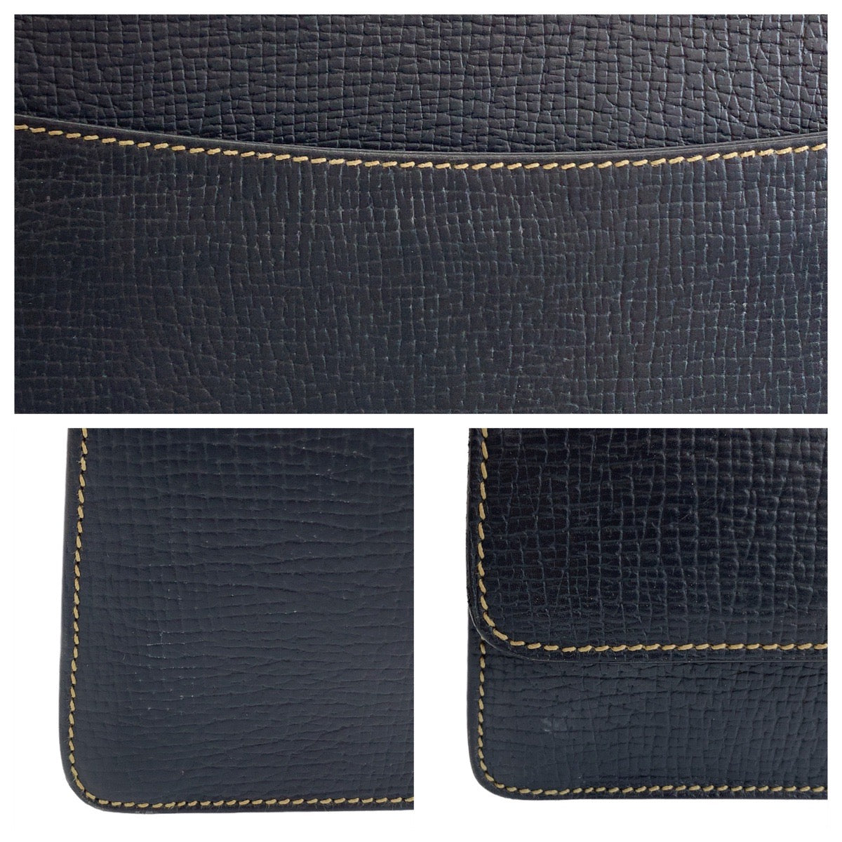 LOEWE Handbag leather Navy Handbag Barcelona Women Used Authentic