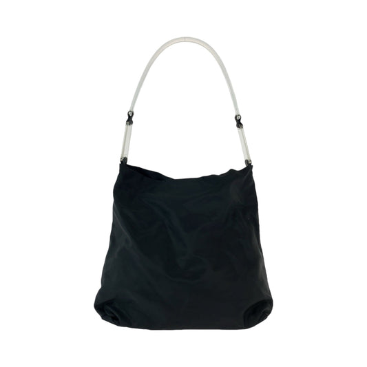 PRADA Shoulder Bag Nylon black One Shoulder Bag Test Triangle With logo plastic handle Women Used Authentic