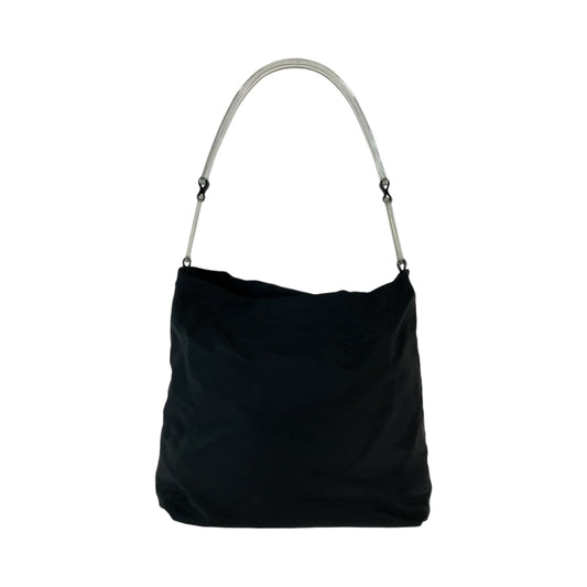 PRADA Shoulder Bag Nylon black One Shoulder Bag Test Triangle With logo plastic handle Women Used Authentic