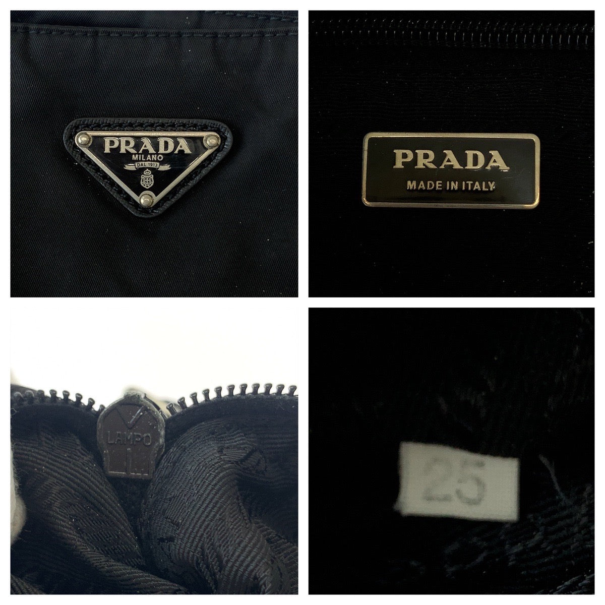 PRADA Shoulder Bag Nylon Black SilverMetal Shoulder Bag Crossbody Test Triangle With logo mens Used Authentic