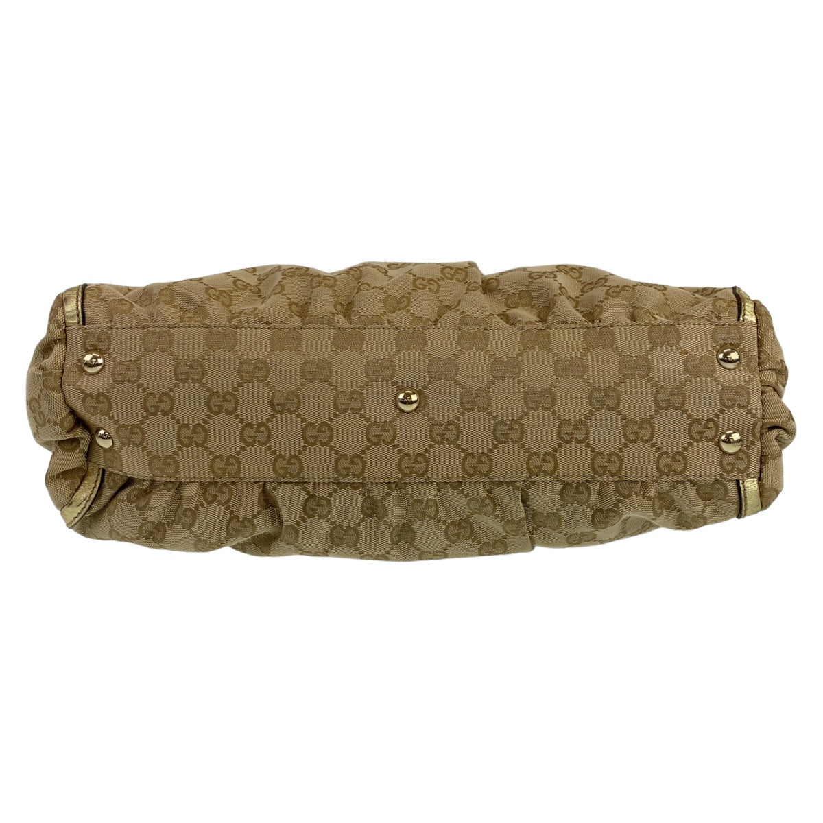 GUCCI Tote Bag 189831 GG canvas Beige Gold Metal Tote Bag Shoulder Bag Abbey Women Used Authentic