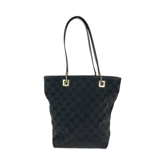 GUCCI Tote Bag 002 1099 GG canvas black Shoulder Bag Women Used Authentic