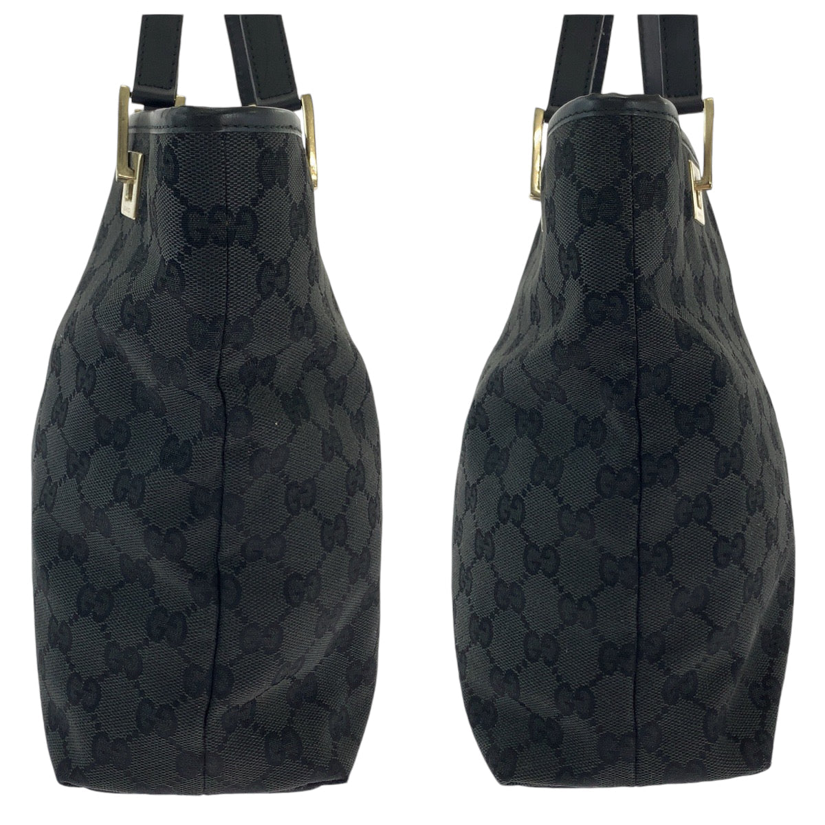 GUCCI Tote Bag 002 1099 GG canvas black Shoulder Bag Women Used Authentic