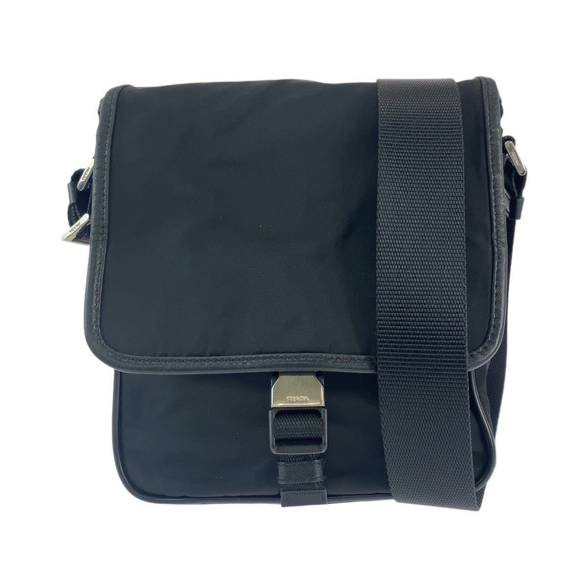 PRADA Shoulder Bag Nylon black Crossbody Shoulder Bag Messenger Bag Test Triangle With logo mens(Unisex) Used Authentic