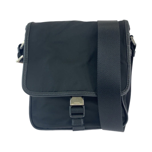 PRADA Shoulder Bag Nylon black Crossbody Shoulder Bag Messenger Bag Test Triangle With logo mens(Unisex) Used Authentic