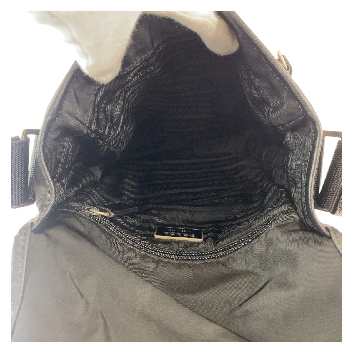 PRADA Shoulder Bag Nylon black Crossbody Shoulder Bag Messenger Bag Test Triangle With logo mens(Unisex) Used Authentic