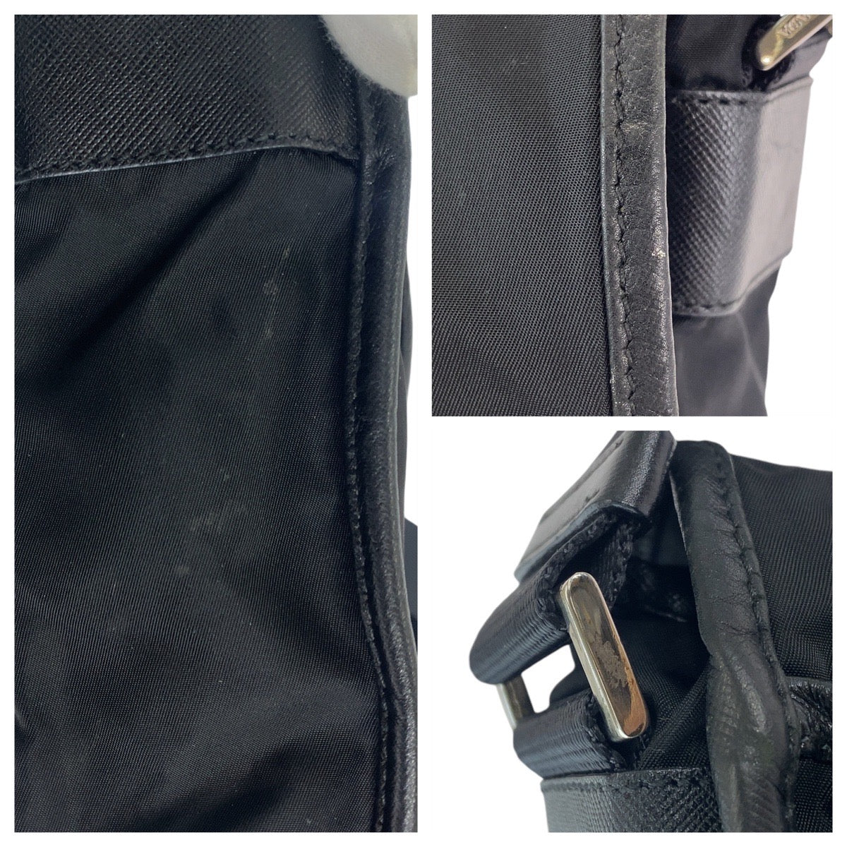 PRADA Shoulder Bag Nylon black Crossbody Shoulder Bag Messenger Bag Test Triangle With logo mens(Unisex) Used Authentic