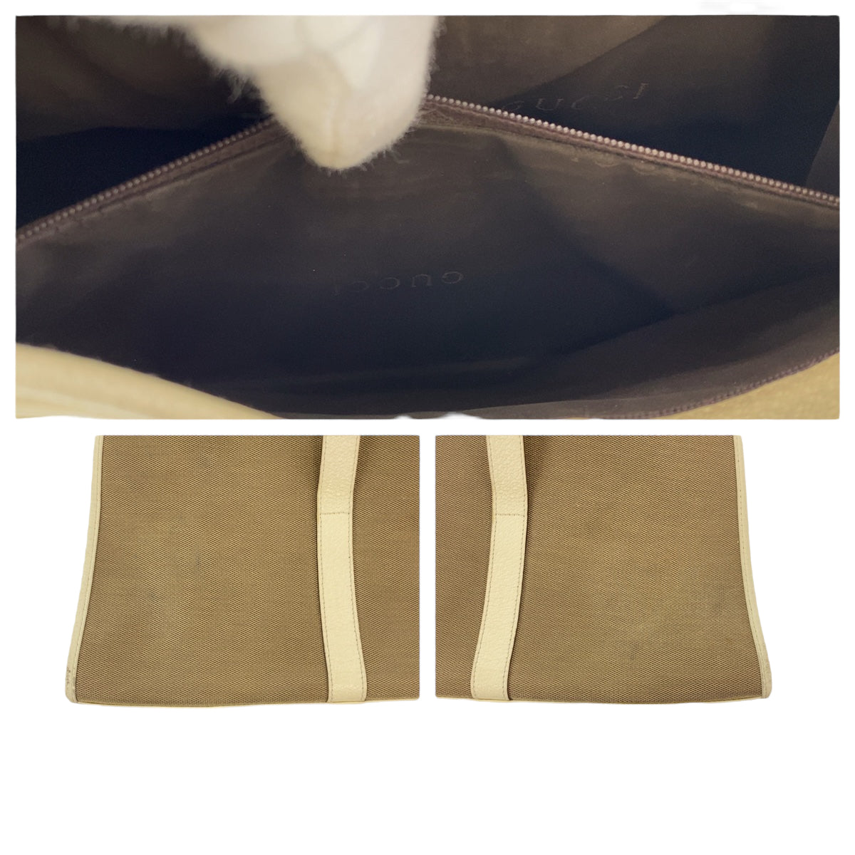 GUCCI Shoulder Bag 002 1067 canvas beige Shoulder Bag handbag Jackie Women Used Authentic