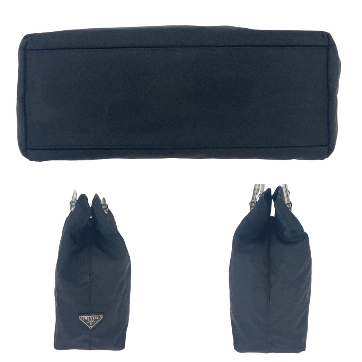 PRADA Tote Bag Nylon, Plastic black Tote Bag handbag Test Triangle With logo Women Used Authentic