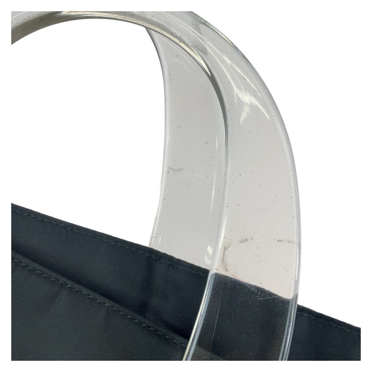 PRADA Tote Bag Nylon, Plastic black Tote Bag handbag Test Triangle With logo Women Used Authentic