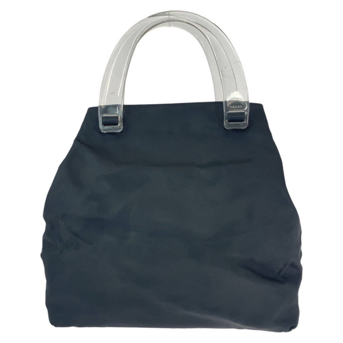 PRADA Tote Bag Nylon, Plastic black Tote Bag handbag Test Triangle With logo Women Used Authentic