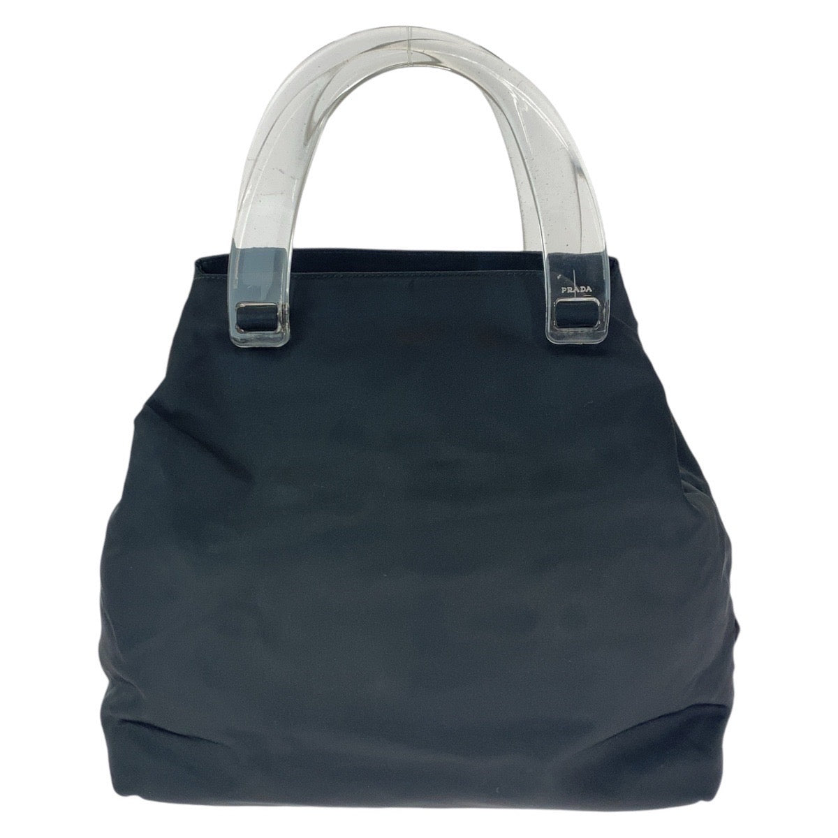 PRADA Tote Bag Nylon, Plastic black Tote Bag handbag Test Triangle With logo Women Used Authentic