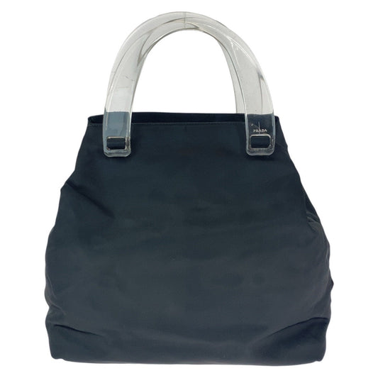 PRADA Tote Bag Nylon, Plastic black Tote Bag handbag Test Triangle With logo Women Used Authentic