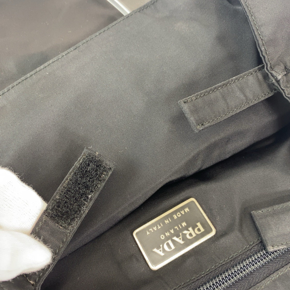 PRADA Tote Bag Nylon, Plastic black Tote Bag handbag Test Triangle With logo Women Used Authentic