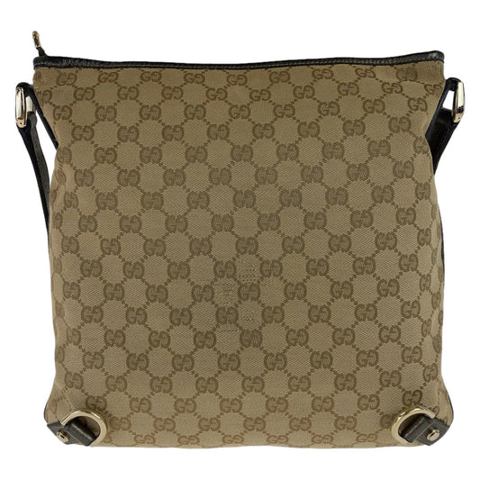 GUCCI Shoulder Bag 131326 GG canvas, leather Beige Brown Gold Metal Crossbody Shoulder Bag Pochette Abbey GG pattern Women Used Authentic