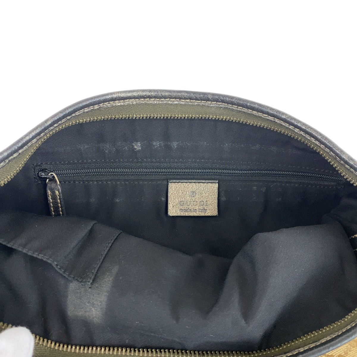 GUCCI Shoulder Bag 131326 GG canvas, leather Beige Brown Gold Metal Crossbody Shoulder Bag Pochette Abbey GG pattern Women Used Authentic