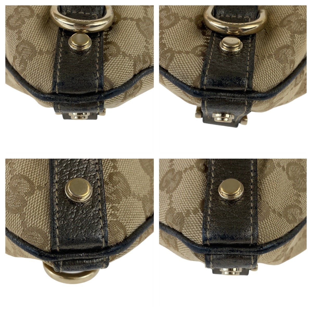 GUCCI Shoulder Bag 131326 GG canvas, leather Beige Brown Gold Metal Crossbody Shoulder Bag Pochette Abbey GG pattern Women Used Authentic