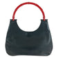 GUCCI Shoulder Bag 001 3739 leather black Bamboo Women Used Authentic