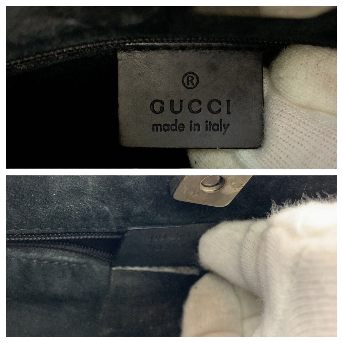 GUCCI Shoulder Bag 001 3739 leather black Bamboo Women Used Authentic