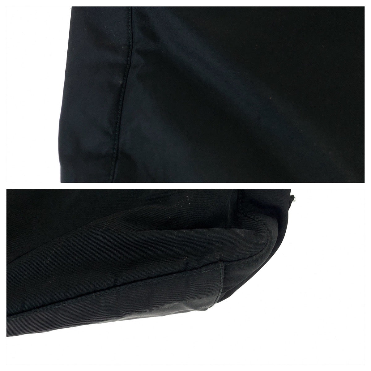 PRADA Tote Bag Nylon black Tote Bag handbag Test Triangle With logo Women Used Authentic