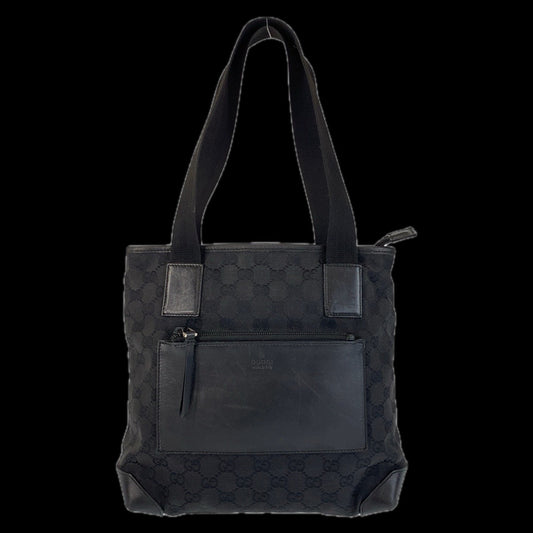 GUCCI Tote Bag 28893 GG canvas, leather black Tote Bag Shoulder Bag mens(Unisex) Used Authentic