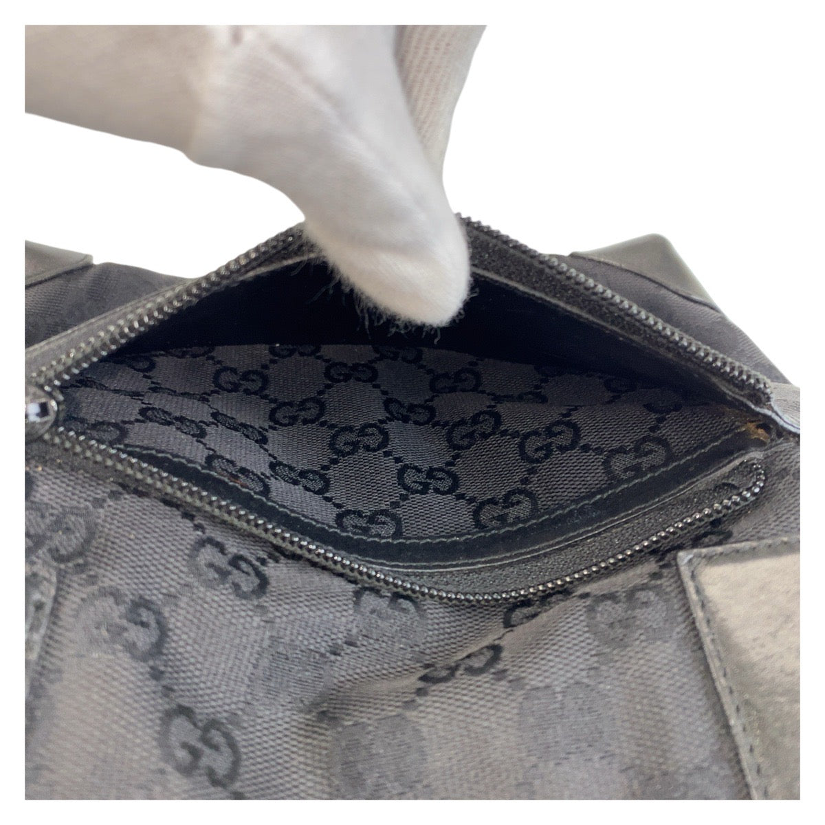 GUCCI Tote Bag 28893 GG canvas, leather black Tote Bag Shoulder Bag mens(Unisex) Used Authentic