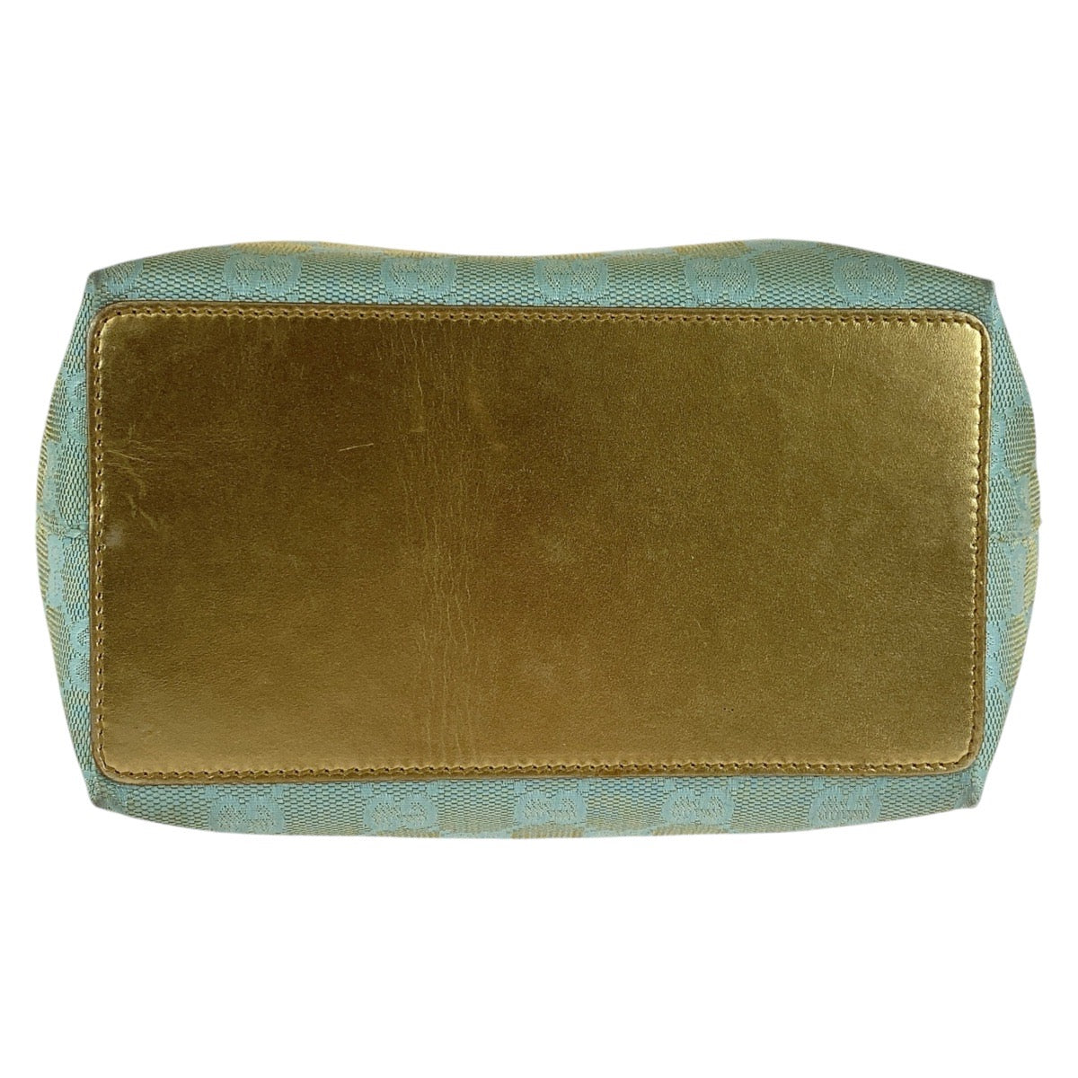 GUCCI Tote Bag 002 1099 GG canvas, leather Emerald green Tote Bag handbag Women Used Authentic