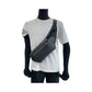 BALENCIAGA Sling bag 433625 leather Black Charcoal Gray SilverMetal Sling bag, waist bag, bum bag Punching logo mens Used Authentic