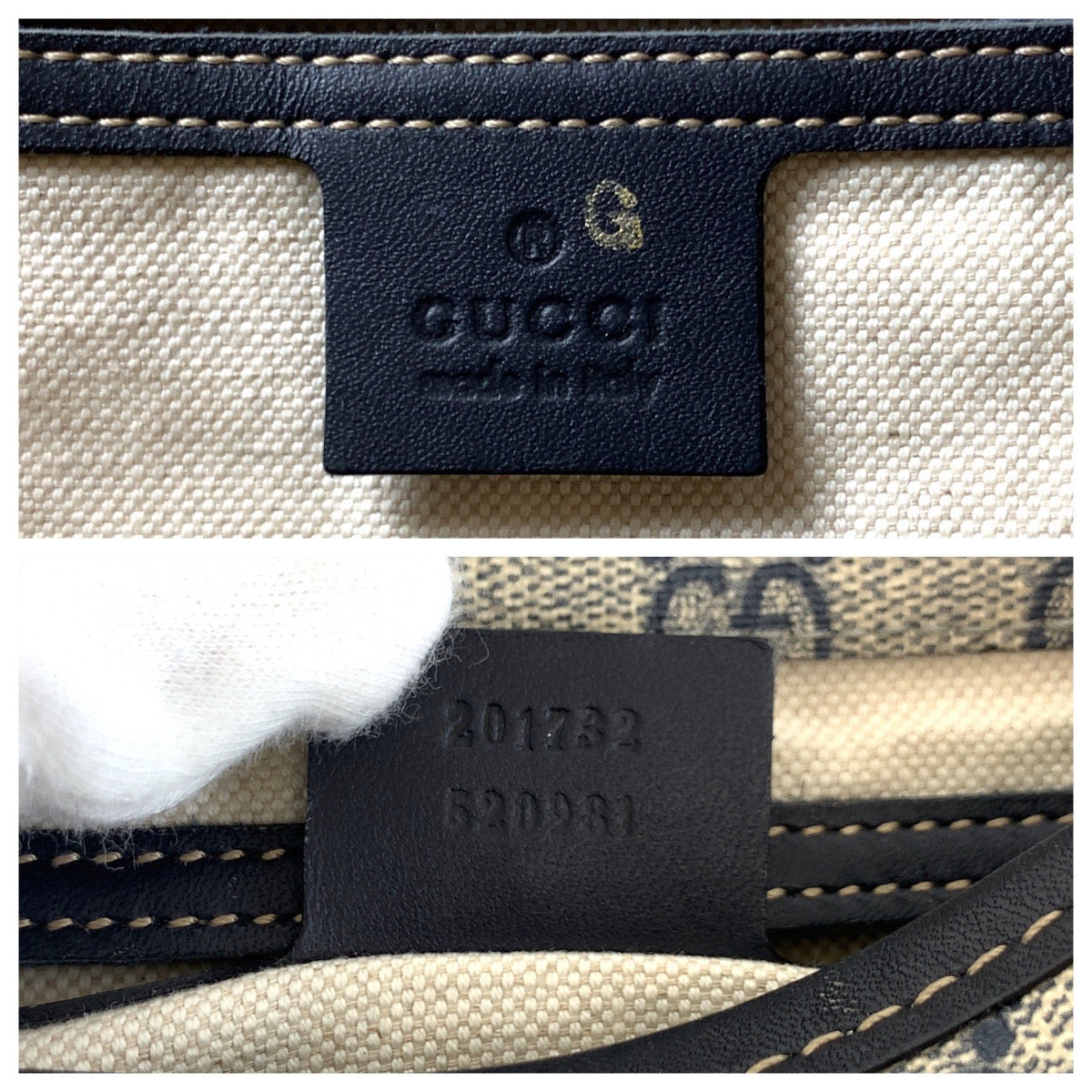 GUCCI Shoulder Bag 201732 GG Supreme Canvas Gray Navy SilverMetal Shoulder Bag Messenger bag mens Used Authentic