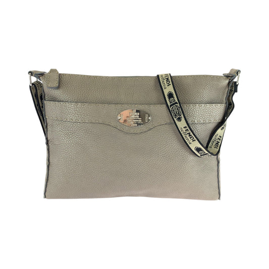 FENDI Shoulder Bag 2390-8BT093 leather Beige SilverMetal Shoulder Bag Crossbody Celeria Women Used Authentic