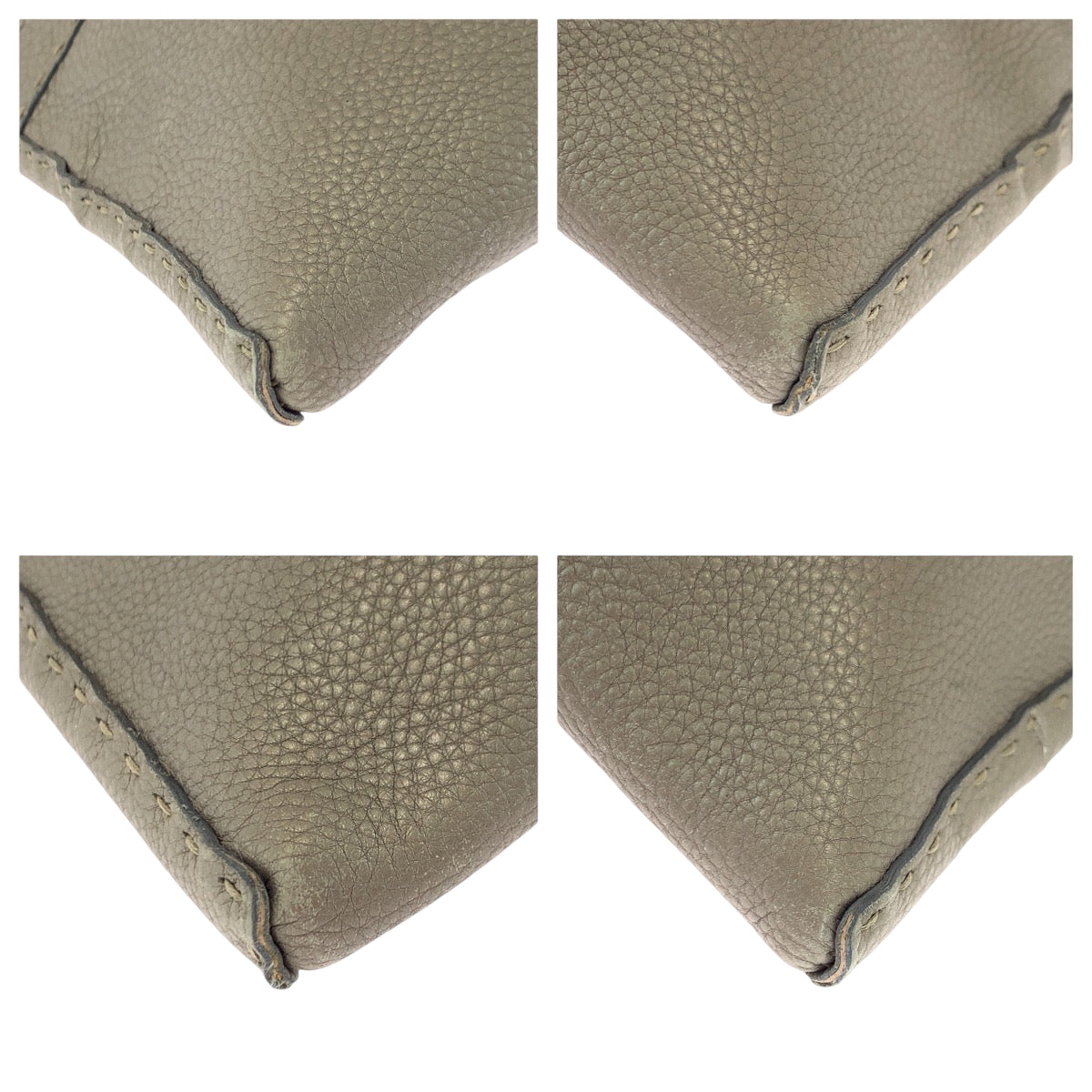 FENDI Shoulder Bag 2390-8BT093 leather Beige SilverMetal Shoulder Bag Crossbody Celeria Women Used Authentic