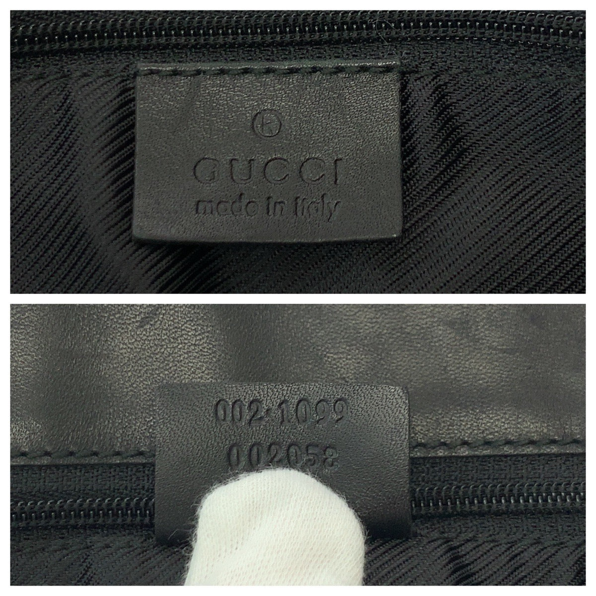 GUCCI Tote Bag 002 1099 GG canvas Black GoldMetal Tote Bag handbag Women Used Authentic