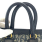 Dior Tote Bag Canvas, Leather Navy Gold Metal Tote Bag handbag Trotter Women Used Authentic