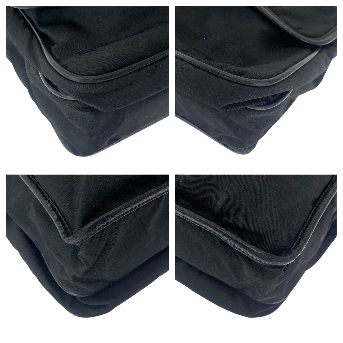 PRADA Shoulder Bag V166 Nylon Black SilverMetal Shoulder Bag Messenger bag Test Triangle With logo Women Used Authentic
