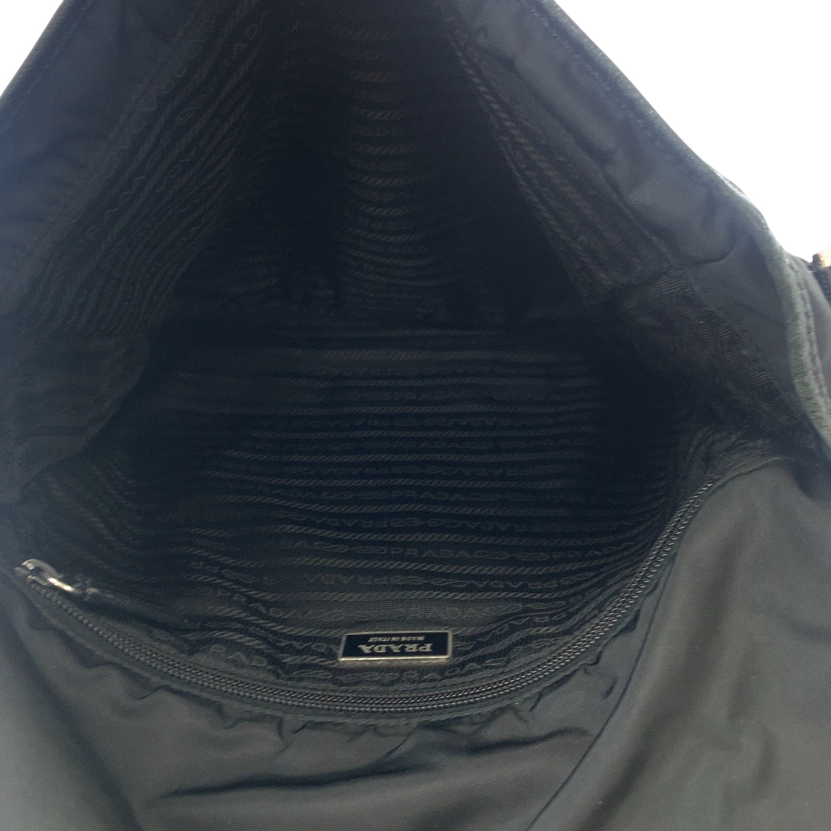 PRADA Shoulder Bag V166 Nylon Black SilverMetal Shoulder Bag Messenger bag Test Triangle With logo Women Used Authentic